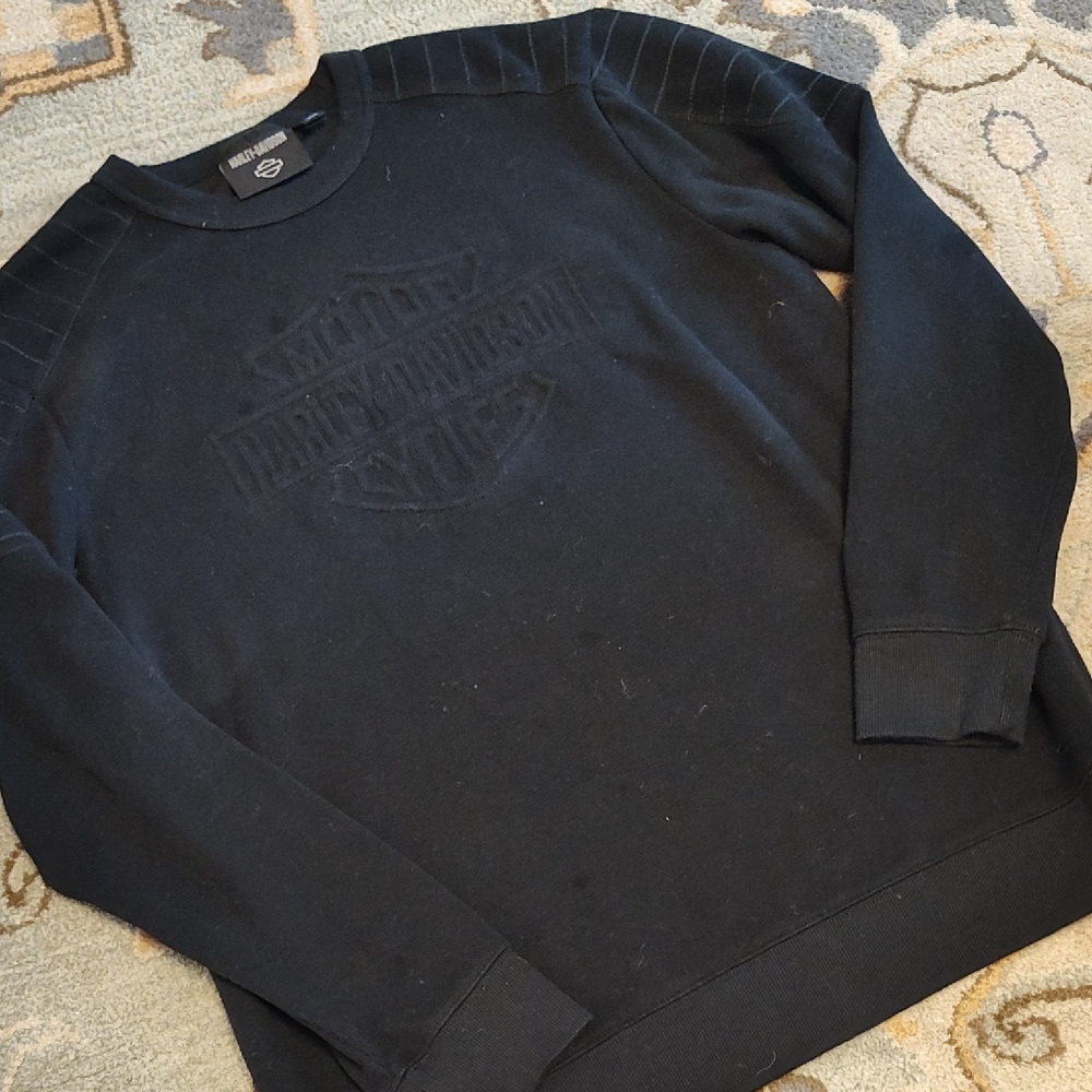 Harley-Davidson Black Embossed Logo Crewneck Sweatshirt